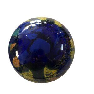 Multicolor Glass Paperweight artistic art blue decor decorative office Unique